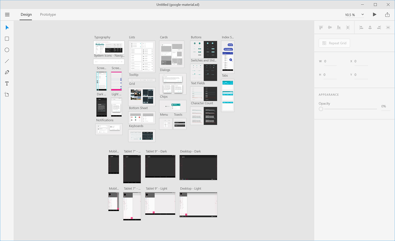 Adobe XD UI